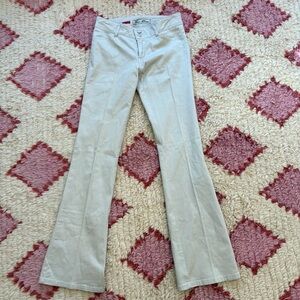 VINTAGE Y2K Paris Blues Low Rise Flare Khaki Pants in Prisitine Condition size 5